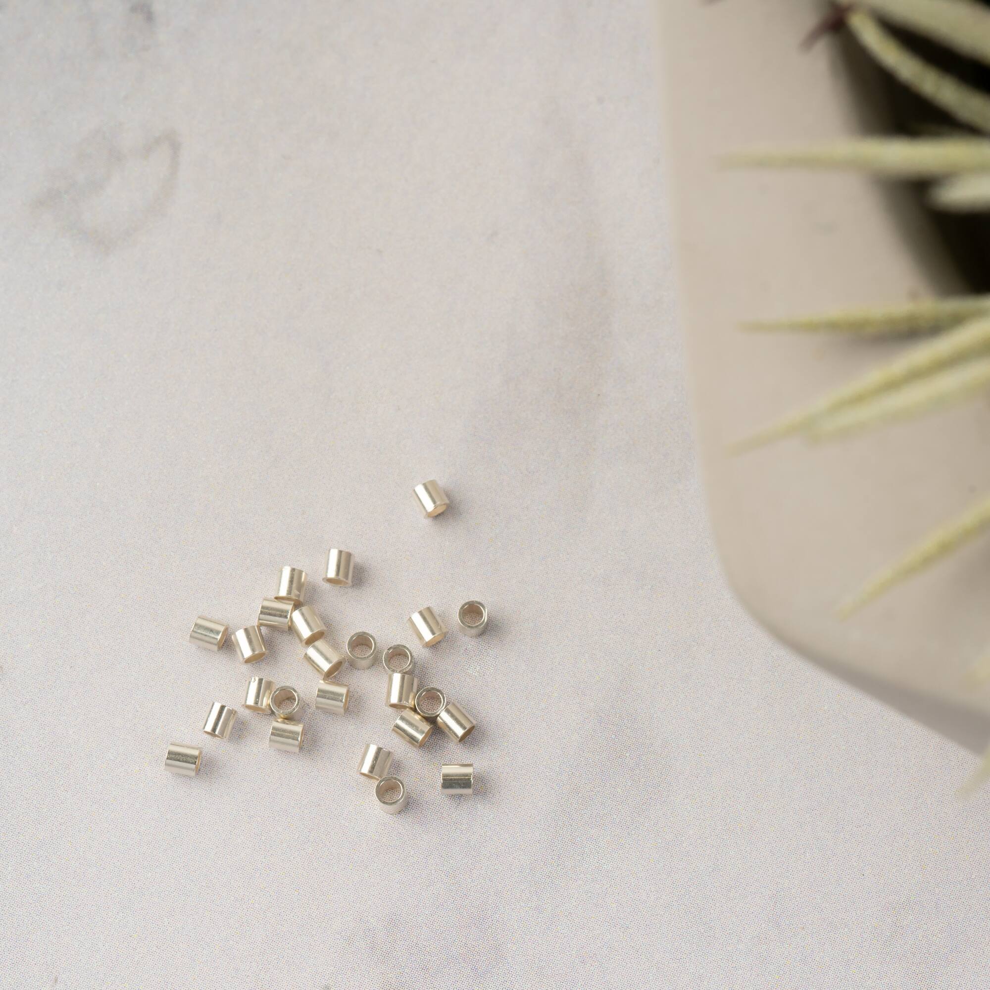 2mm Sterling Silver Crimp Tubes Findings, 25ct. by Bead Landing™
